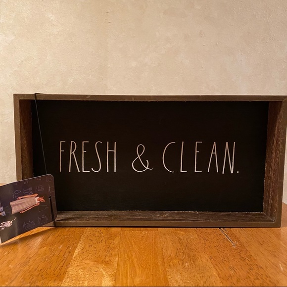 Rae Dunn FRESH & CLEAN Wood Tray